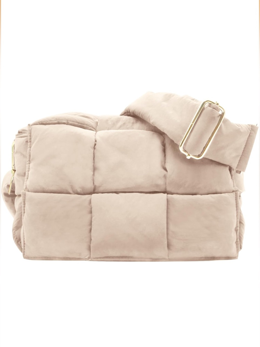Plush Quilted Puffer Cassette Crossbody Bag